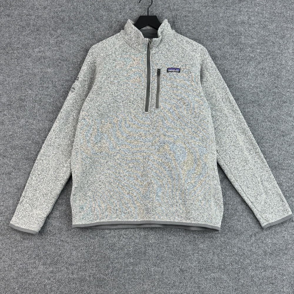 Patagonia Better Sweater Mens L Gray 1/4 Zip Fleece Pullover Embroidered Logo